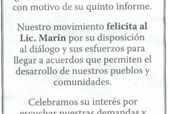 Ninguna felicitación a Marín