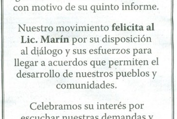 Ninguna felicitación a Marín