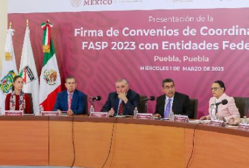 Firman estados convenio de seguridad; recibe Puebla 200 mdp del FASP