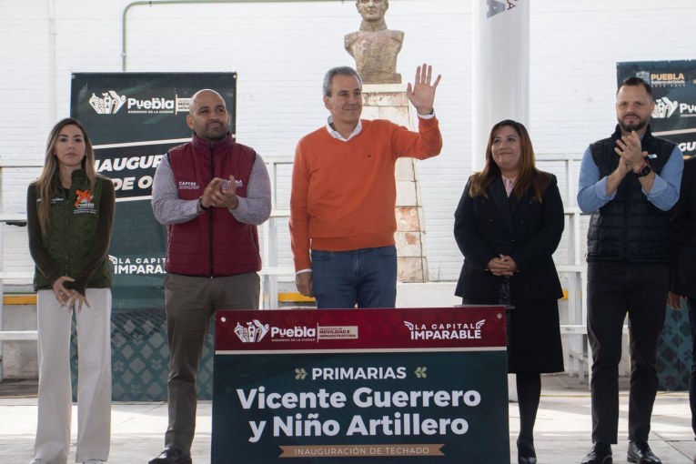 Fortalece Pepe Chedraui infraestructura educativa en la Junta Auxiliar de San Jerónimo Caleras
