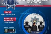 SECRETARÍA DE SEGURIDAD CIUDADANA DE ATLIXCO ASEGURA A HOMBRE CON PRESUNTAS SUSTANCIAS ILÍCITAS EN VALLE SUR