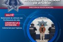 SECRETARÍA DE SEGURIDAD CIUDADANA DE ATLIXCO ASEGURA VEHÍCULO CON PREDENUNCIA DE ROBO Y DETIENE A UN MASCULINO