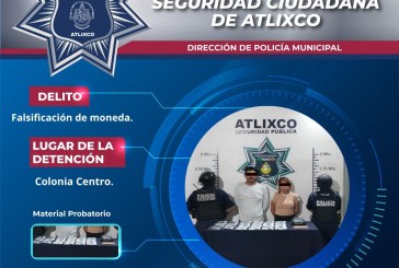 Policía Municipal detiene a dos personas por falsificación de moneda