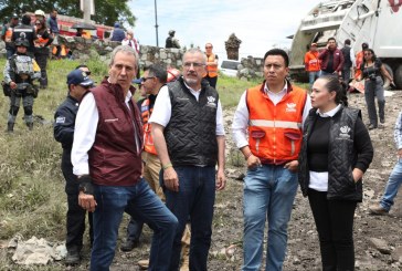 Inspecciona Pepe Chedraui labores en el vaso regulador Puente Negro, así como afectaciones en la zona